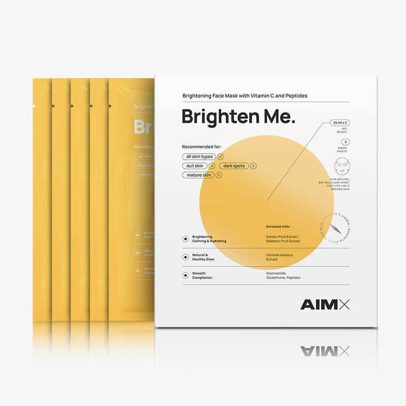 Lerelle Beauty Aimx Brighten Me Korean sheet mask box with 5 pouches
