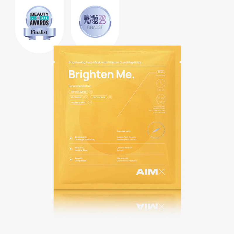 Lerelle Beauty Aimx Brighten Me sheet mask with beauty award badges