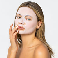Lerelle Beauty Aimx Korean hydrating sheet mask worn on face