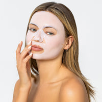 Lerelle Beauty Aimx Korean sheet mask worn on model's face