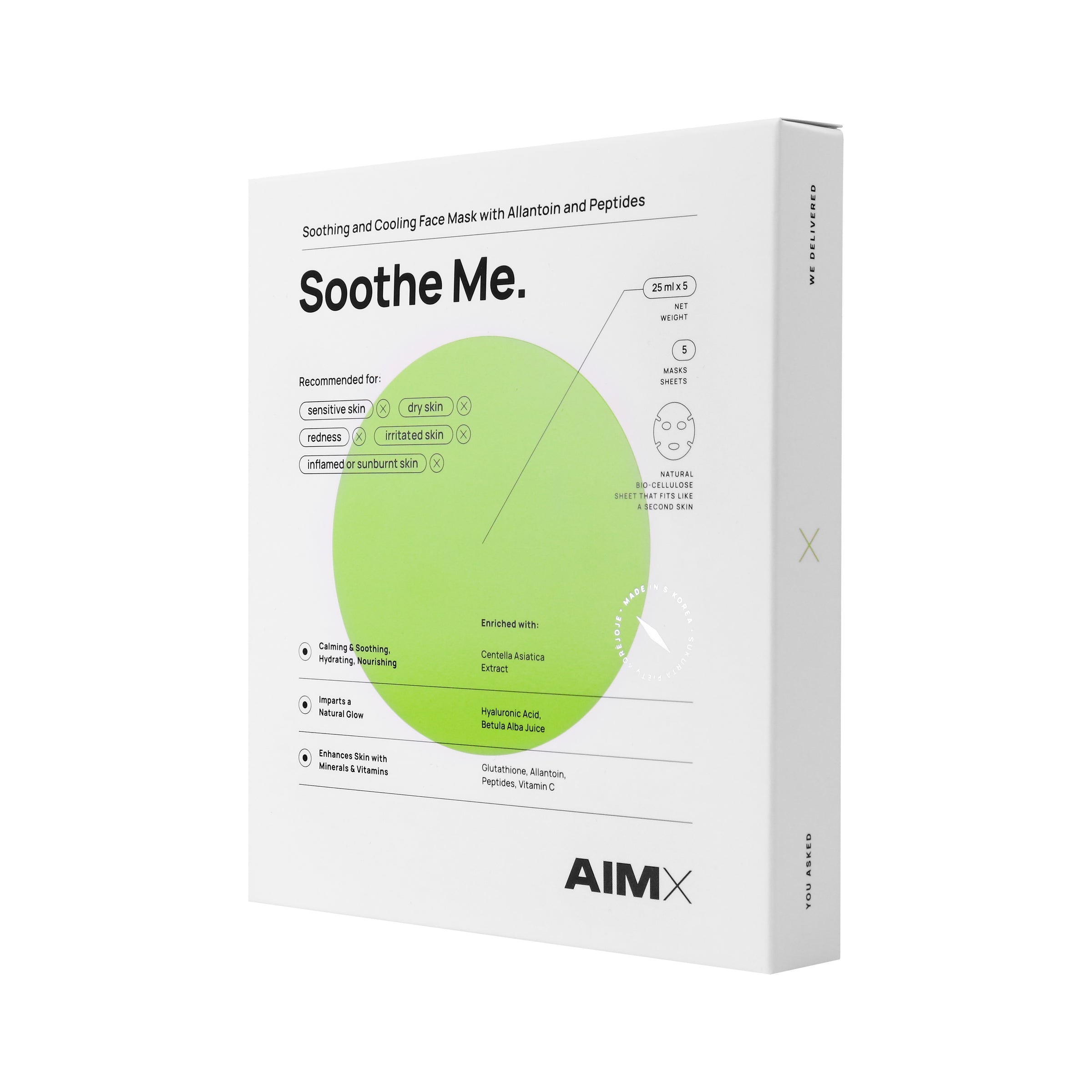 Lerelle Beauty Aimx Soothe Me sheet mask box front panel
