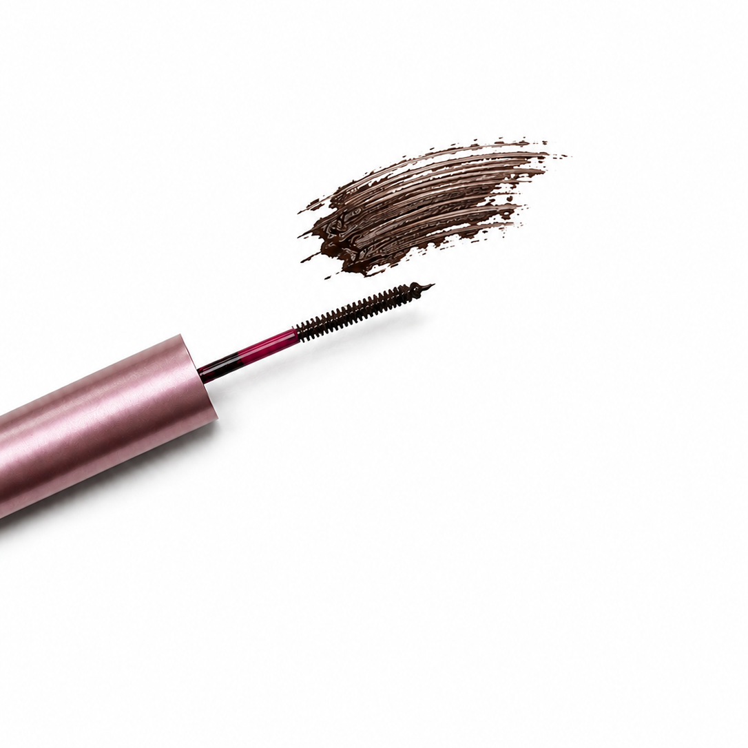 Lerelle Beauty Brows2Love Tinted Brow Mascara wand with brown colour swatch swipe