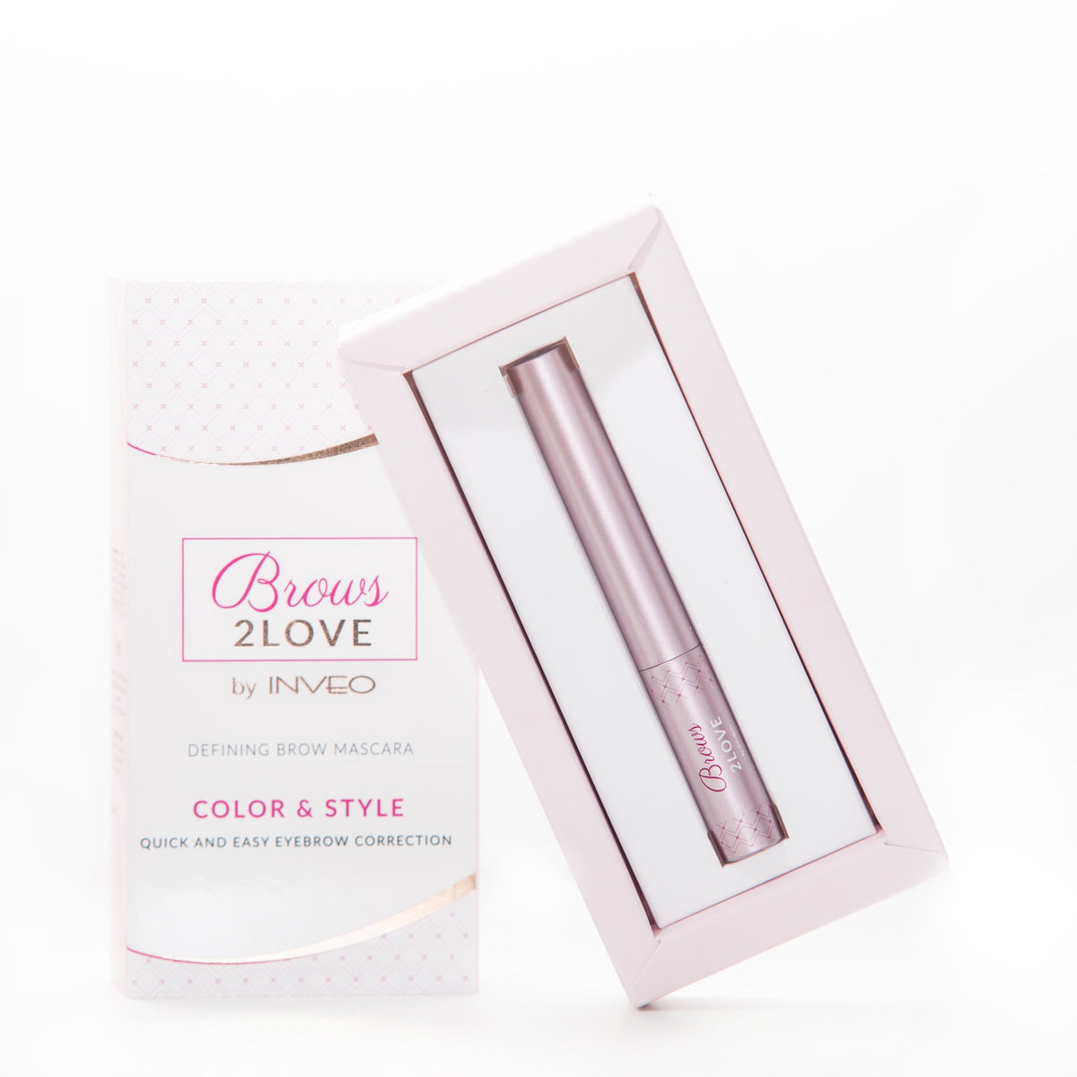 Lerelle Beauty Brows2Love Tinted Brow Mascara tube in its open packaging box