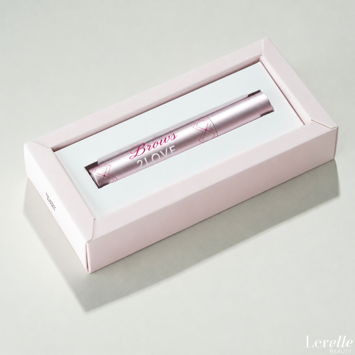 Lerelle Beauty Brows2Love eyebrow growth serum tube in pink gift box
