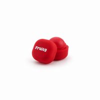 Lerelle Beauty Fruity wild strawberry lip balm in an open red pot with the lid beside it