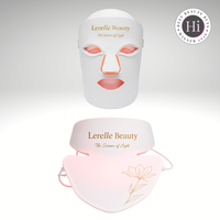 Lerelle Beauty LED face mask on a light gray background