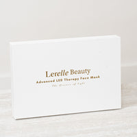 Lerelle Beauty Advanced LED Therapy Face Mask packaging on a light background