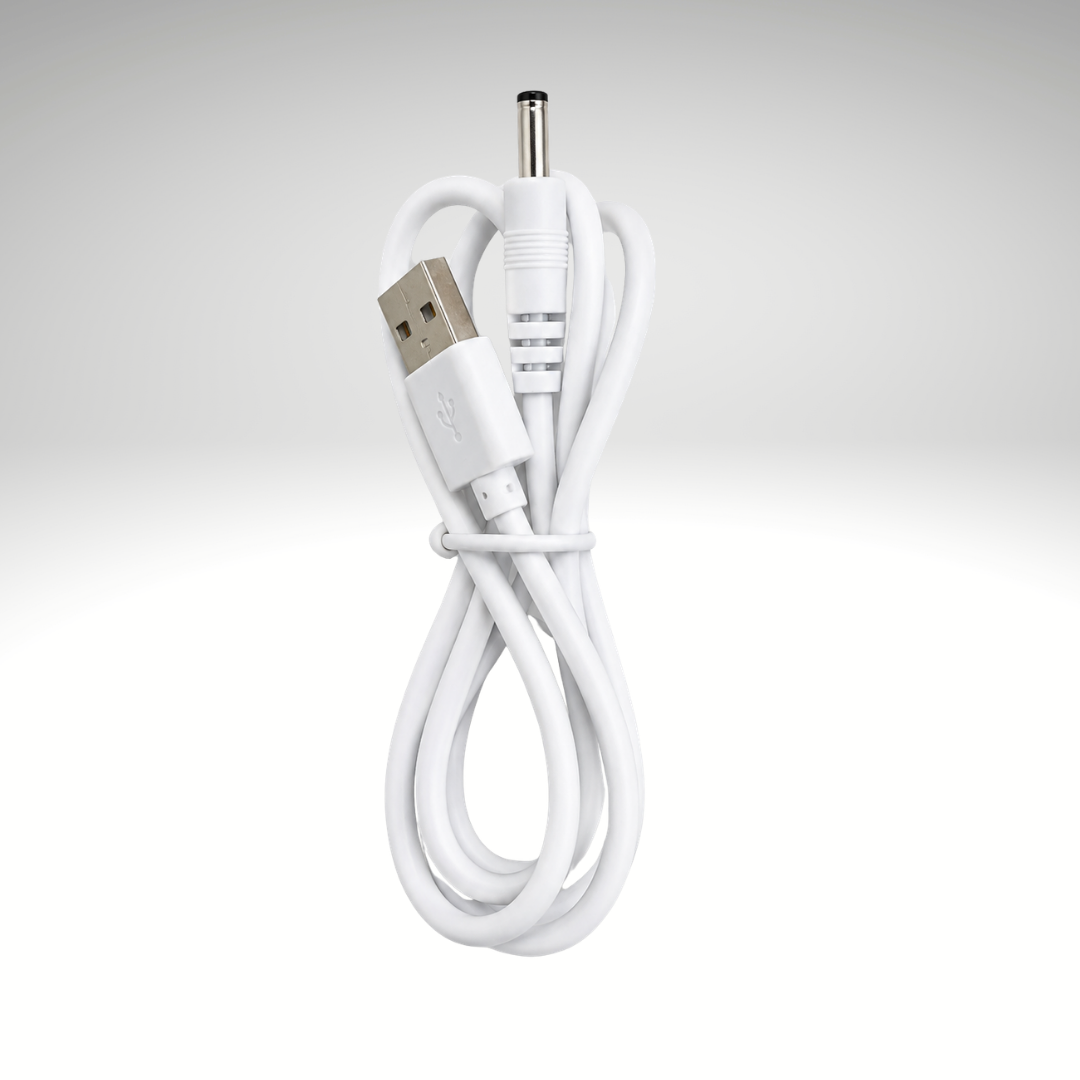 USB charging cable with DC plug for the Lerelle Beauty LED mask remote control.