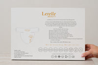 Lerelle Beauty LED neck and décolletage mask packaging showing features, light wavelengths and certification icons