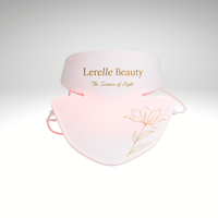 Lerelle Beauty LED neck and décolletage mask studio shot with gold logo and floral line-art design
