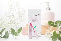 Lerelle Beauty Lashes2Love Biopeptides Lash Growth Serum open with applicator and product packaging