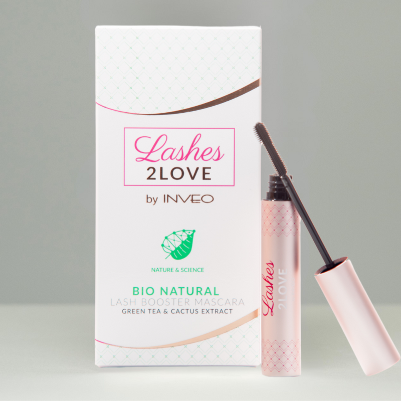 Lerelle Beauty Lashes2Love Bio Natural Lash Booster Mascara with open applicator wand and product packaging