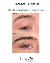 Lerelle Beauty Lashes2Love FullGrowth Lash Growth Serum before and after results after 12 weeks