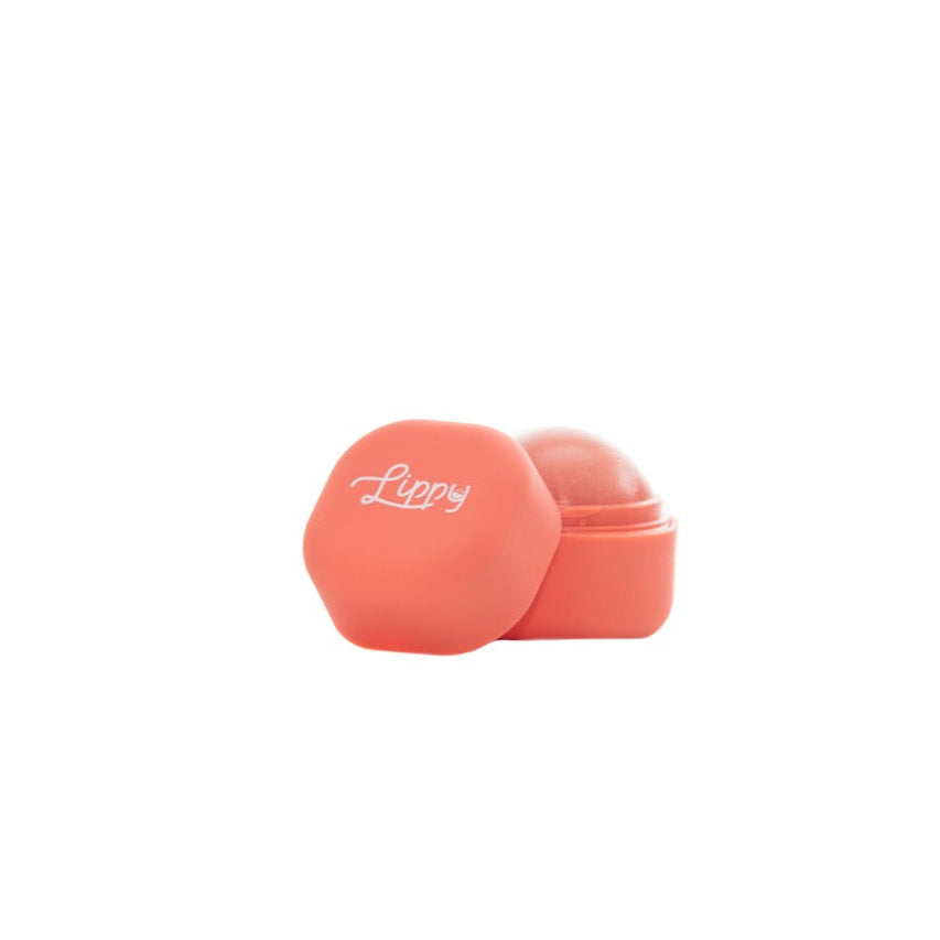 Lerelle Beauty Lippy Aperol Spritz lip gel stick, closed and open showing coral balm