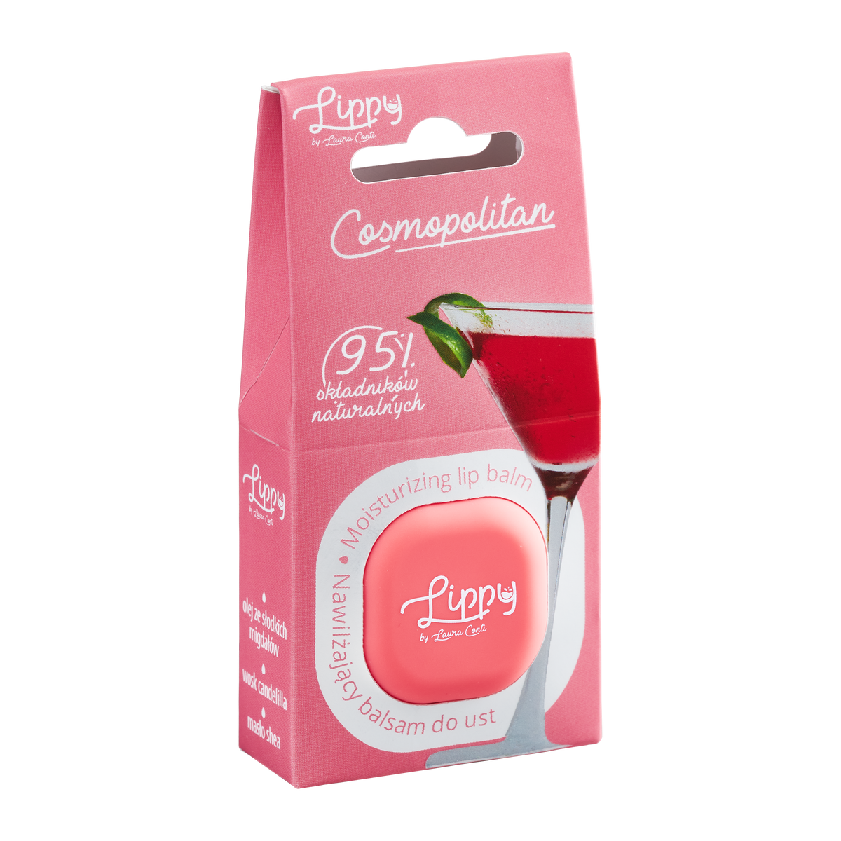 Lerelle Beauty Lippy Cosmopolitan natural lip balm box packaging front view