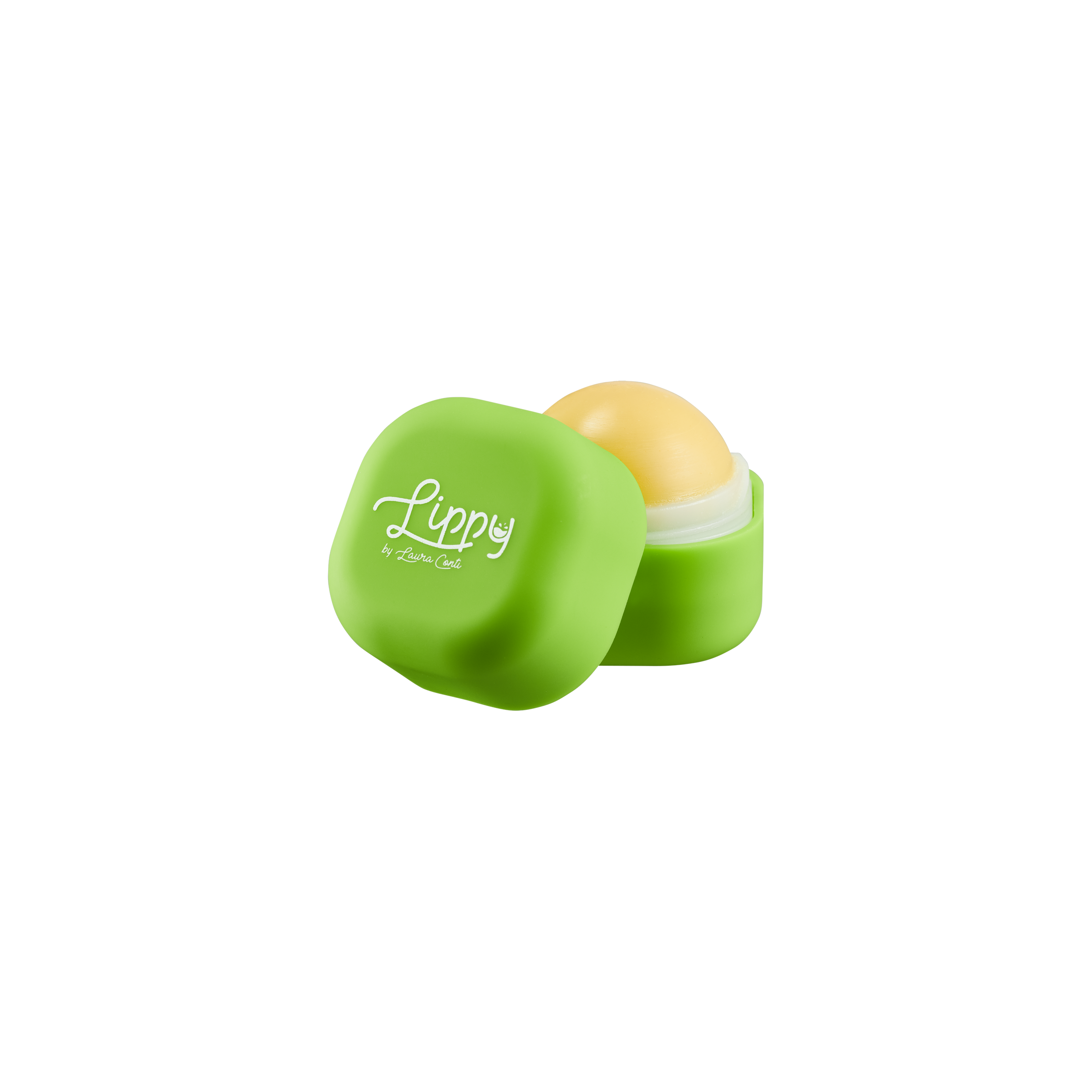 Lerelle Beauty Lippy Mojito lip balm pot, open and closed showing balm