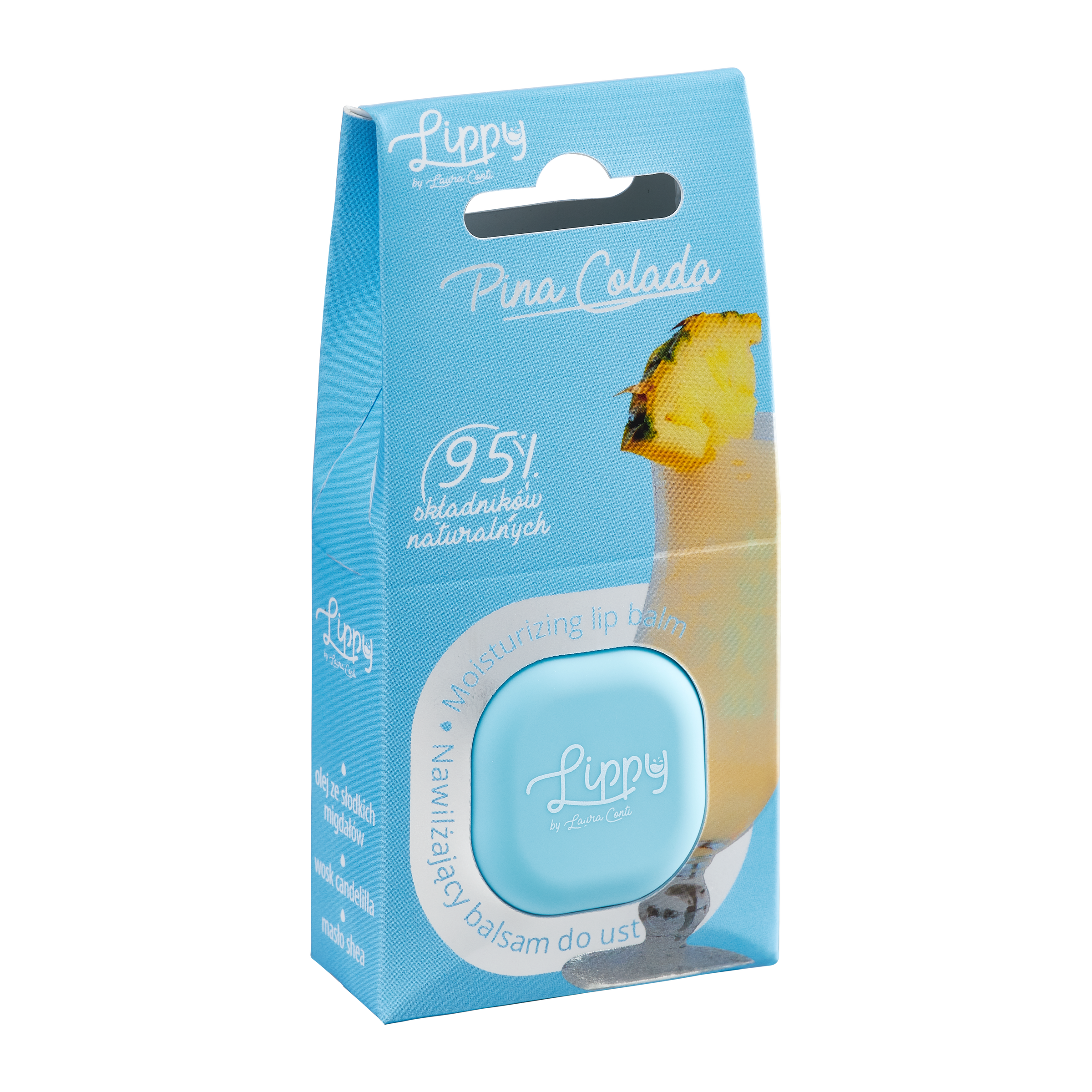 Lerelle Beauty Lippy Pina Colada natural lip balm box packaging front view