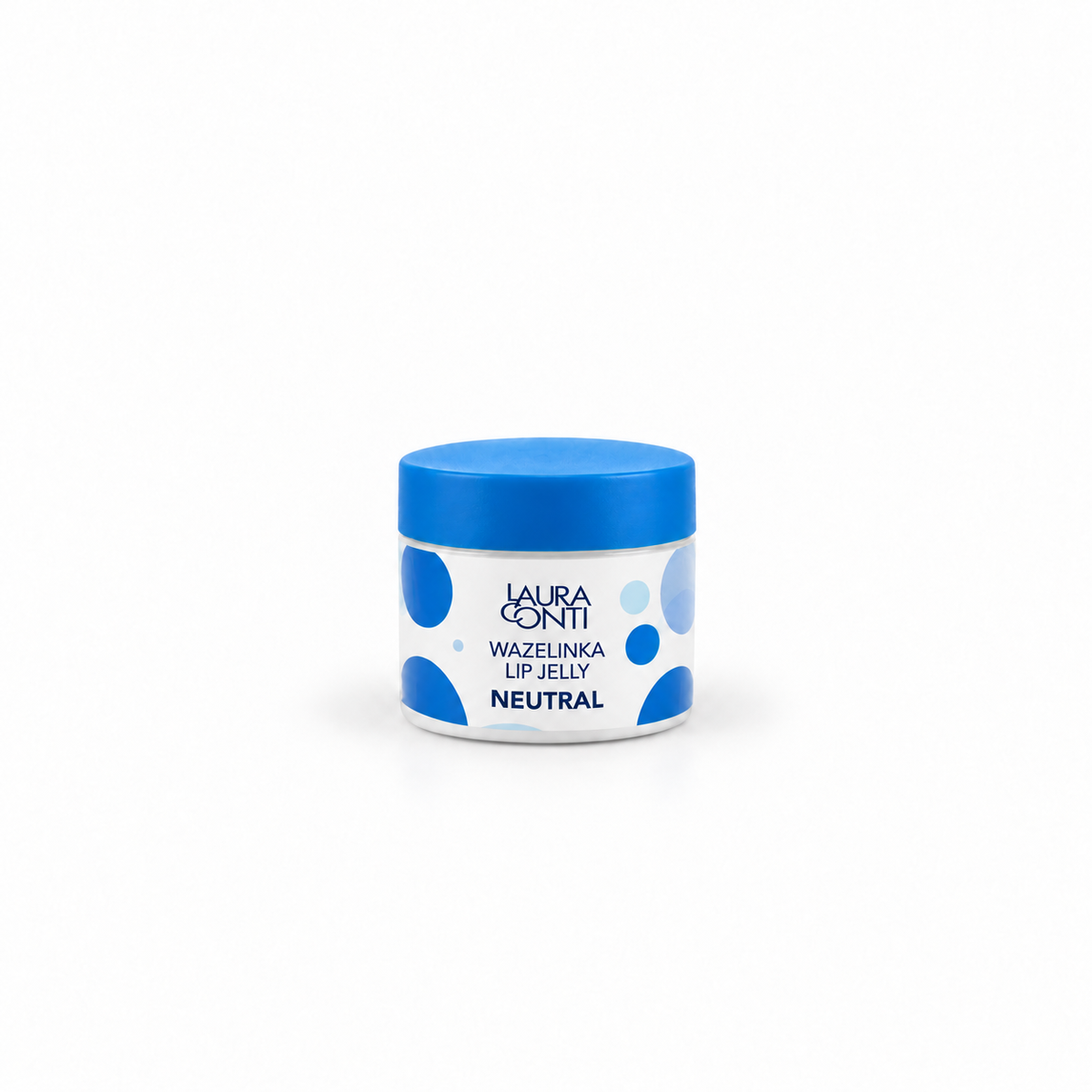Lerelle Beauty neutral lip jelly in a white jar with a blue lid